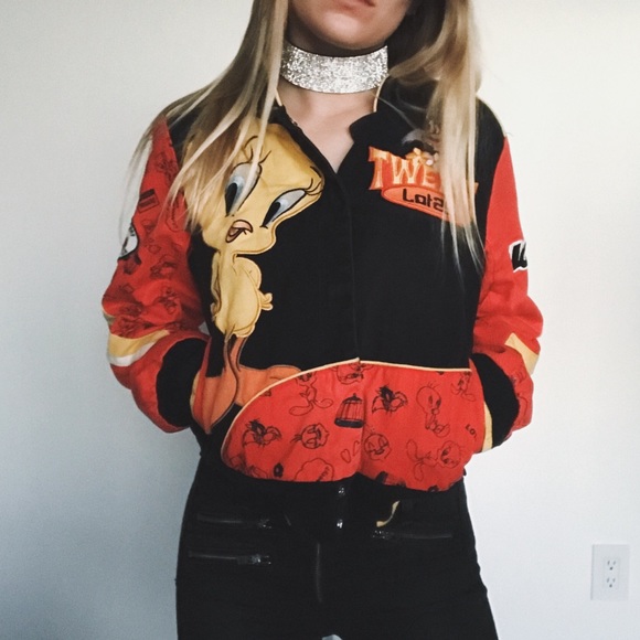 Nasty Gal Jackets & Blazers - 💙! • vintage tweety bird racing jacket